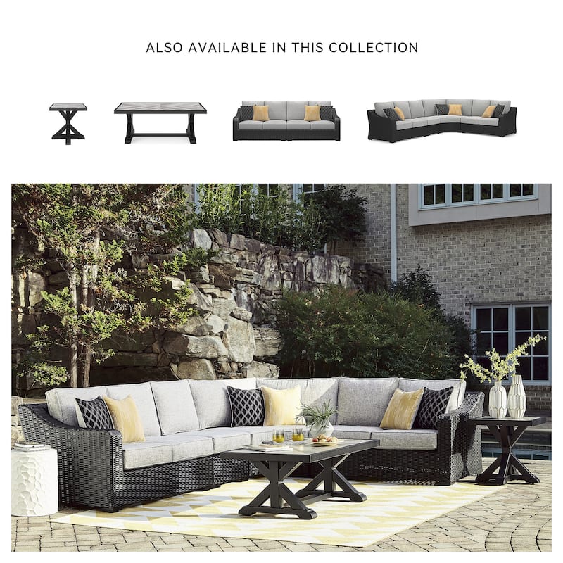 Signature Design by Ashley Beachcroft Black/Gray 4-Piece Outdoor Sectional - 180" W x 145" D x 35" H