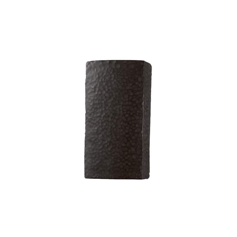 Justice Design Group Ambiance ADA Outdoor Small Ceramic Wall Sconce - Hammered Iron