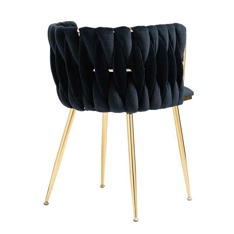 SEYNAR Modern Glam Velvet Dining Side Chair Set of 2 with Gold Metal Frame