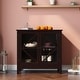 preview thumbnail 9 of 10, Sideboard Cabinet Display Buffet Storage Cabinet with Double Glass Doors