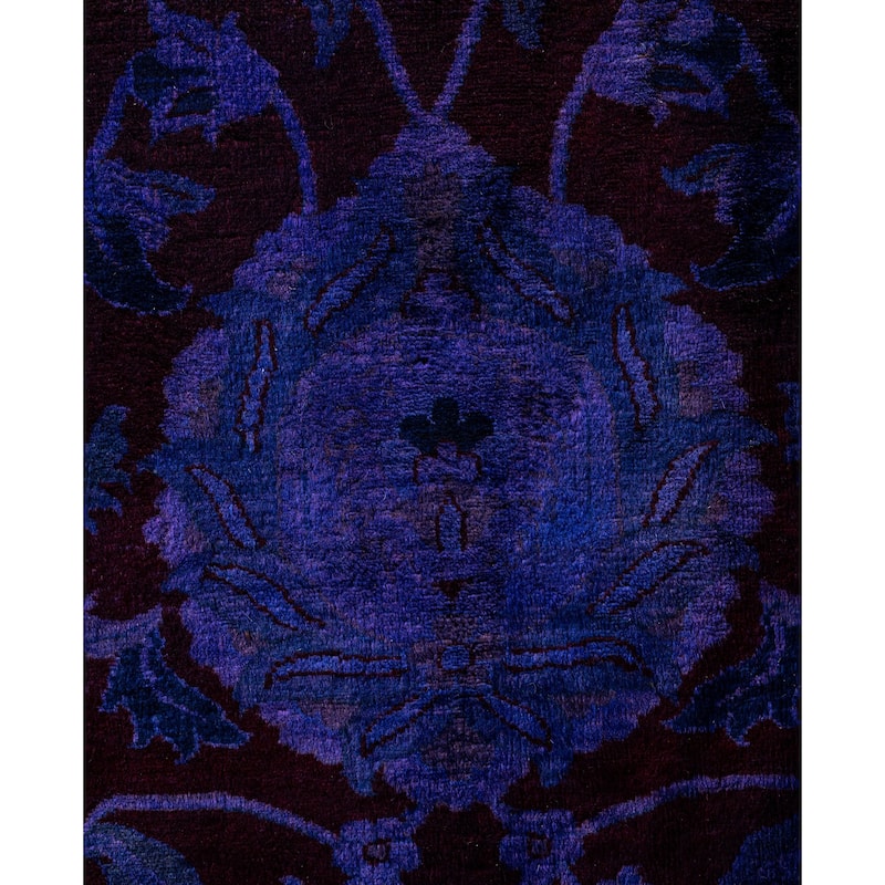 Overdyed One-of-a-Kind Hand-Knotted Area Rug - Purple - 9' 1" x 12' 0"