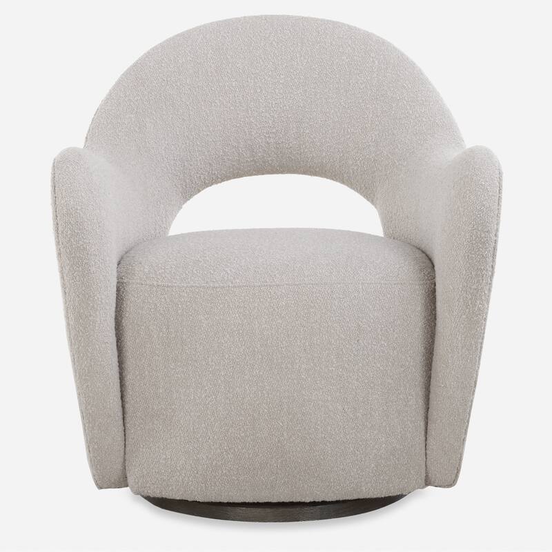 Uttermost Wander Fabric Swivel Chair - 32.75" H x 28.25" W x 33.5" D