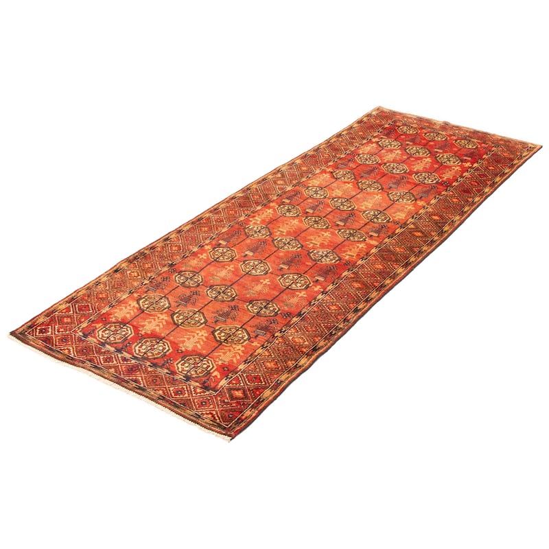 ECARPETGALLERY Hand-knotted Teimani Copper Wool Rug - 3'7 x 9'2