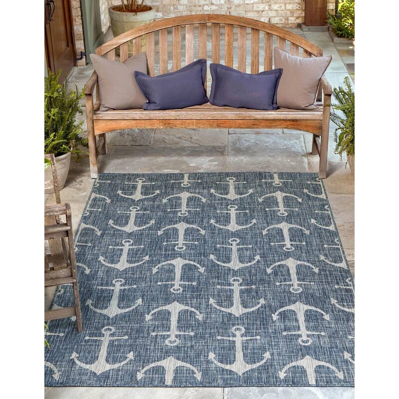 Outdoor Trisha Collection Area Rug - Blue - 3'3"x5'3"