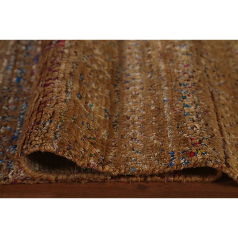Moroccan Oriental Area Rug Handmade Jute Carpet - 9'5"x 13'4"