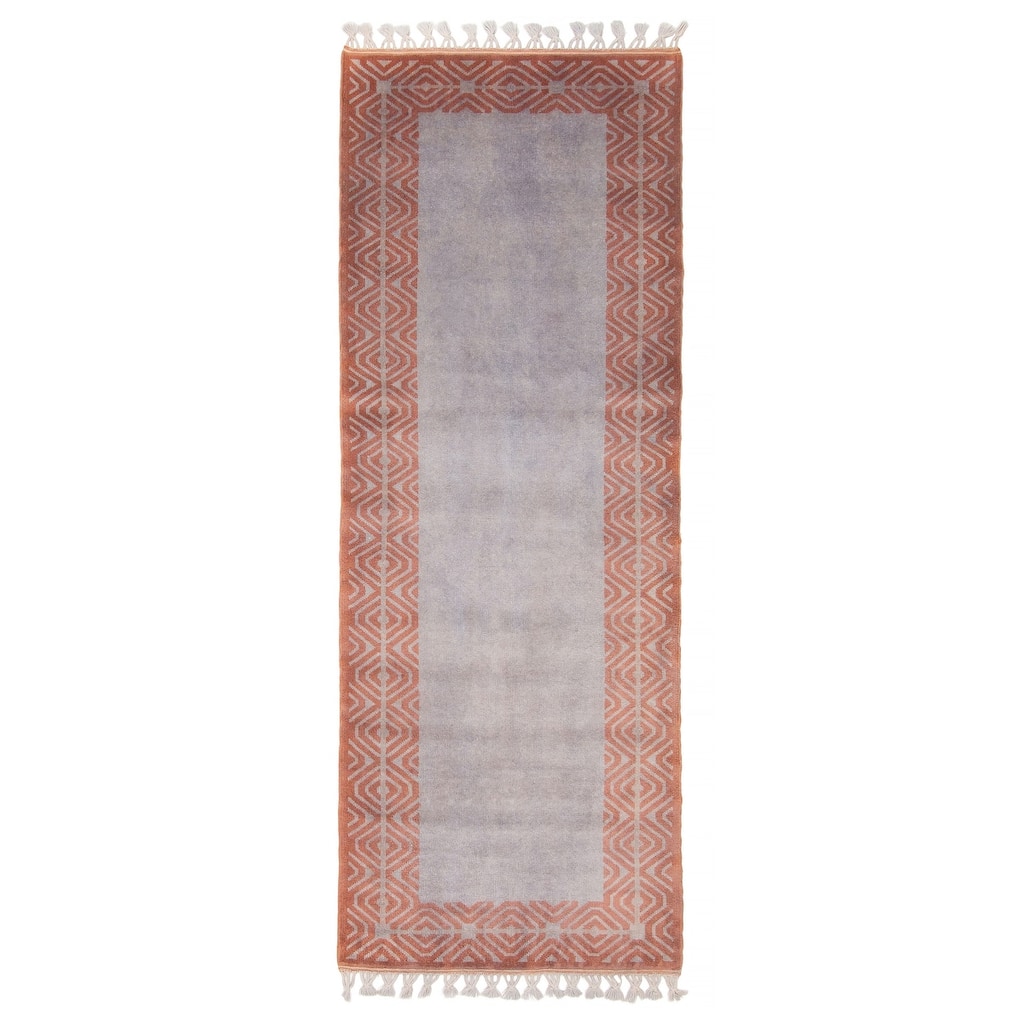 ECARPETGALLERY Hand-knotted Color Transition Grey Wool Rug - 2'9 x 7'9