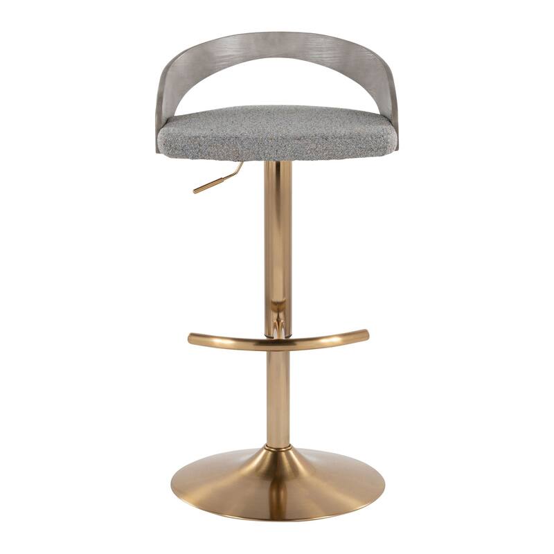 Grotto Adjustable Barstool with Gold Base