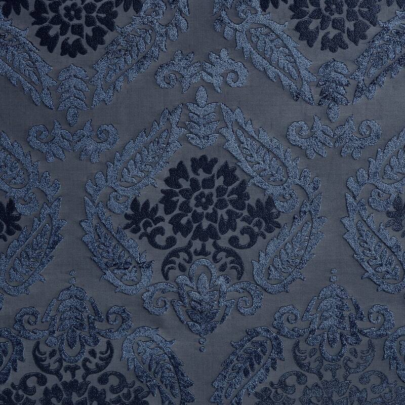 Knitted Jacquard Paisley Total Blackout Grommet Top Curtain Panel(Only 1 Pc Panel)