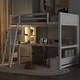 preview thumbnail 2 of 26, Full Size Loft Bed with L-Shaped Desk, LED Light and Charging Station, Storage Kids Bed Frame with 2-Drawer Bench