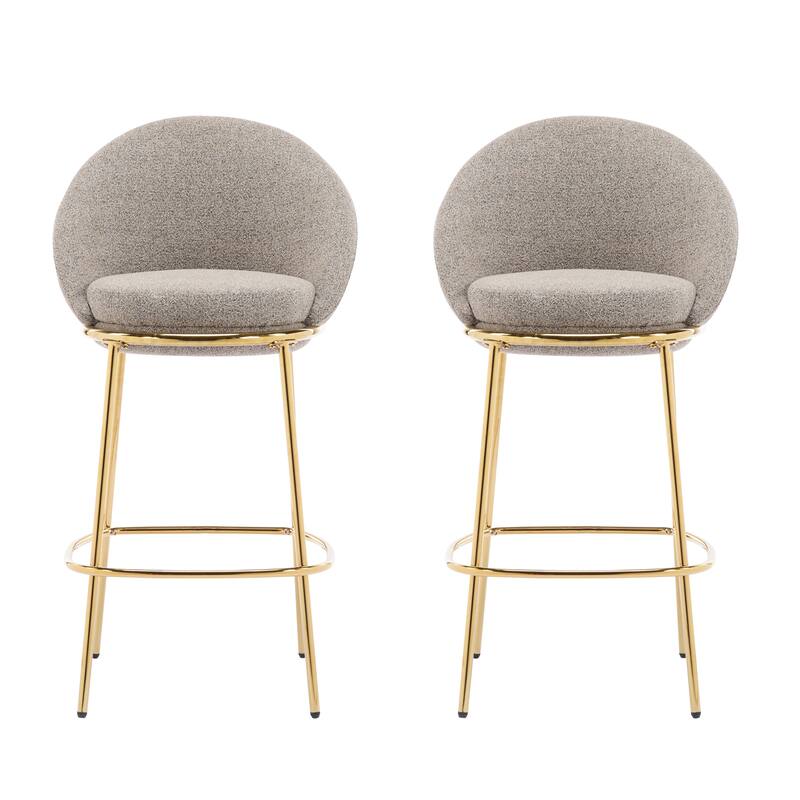 Rio Claro Indoor Metal Upholstered Barstool - Beige