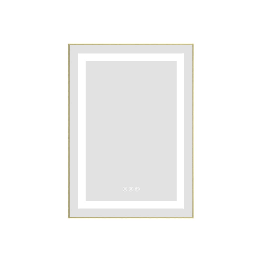 20" x 28" LED Bathroom Mirror with Front and Backlight, Wall Mounted Vanity Mirror with Aluminum Frame, Anti-Fog