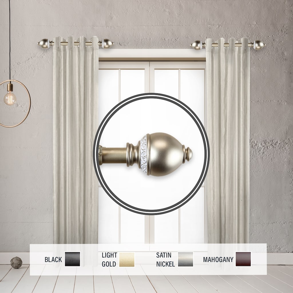 InStyleDesign Jolene 1" Side Curtain Rod 12-20 inch long (Set of 2) - 12 to 20 inches