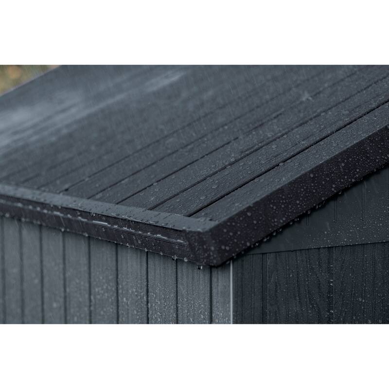 Keter Darwin 6x6 ft. Resin Outdoor Storage Shed With Floor for Patio Furniture and Tools, Graphite - 6x6 FT