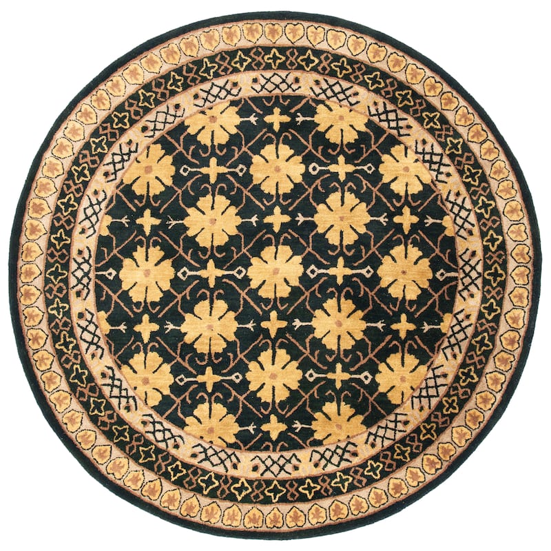 SAFAVIEH Handmade Classic Hamite Traditional Oriental Wool Rug - 3'6" Round - Green/Apricot