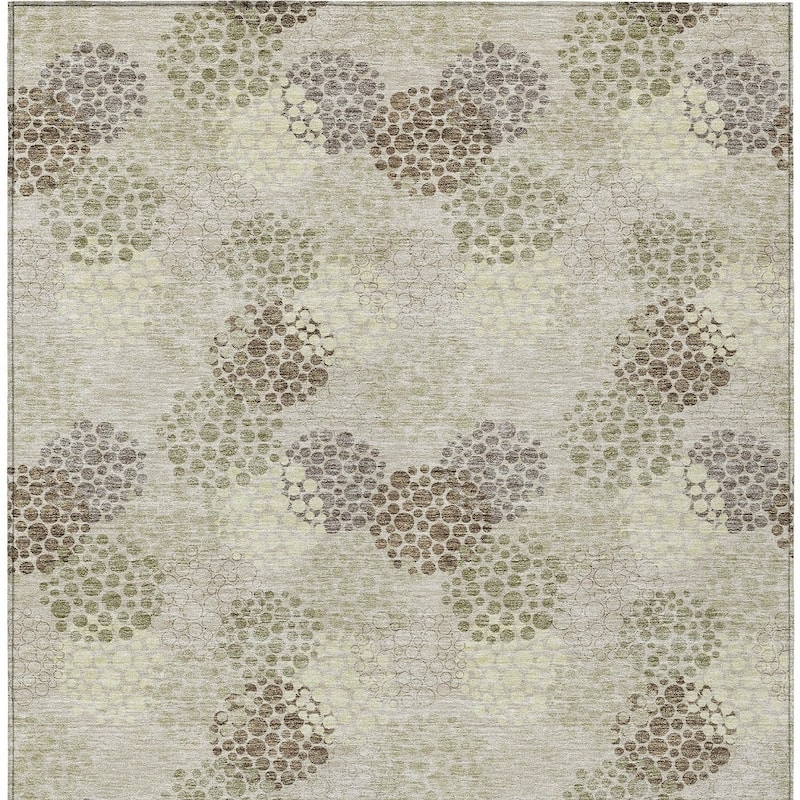 HomeRoots Polka Dot Transitional Rectangle Outdoor Rug