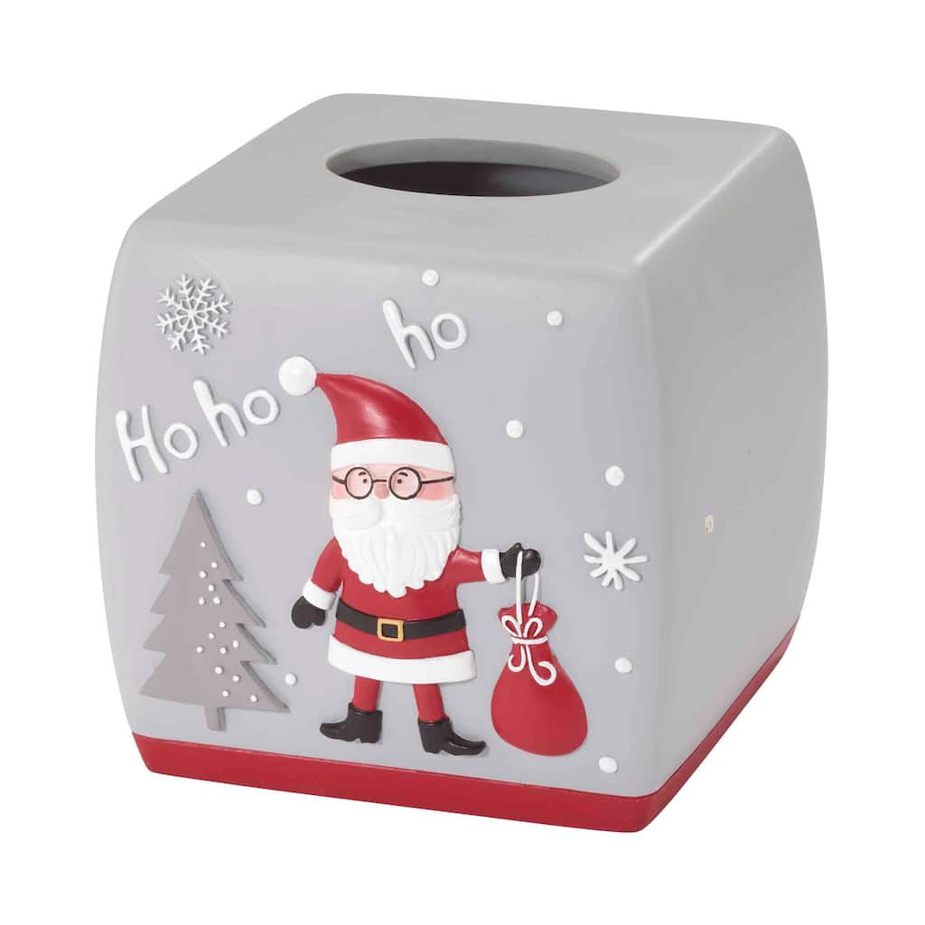 Avanti Linens Ho Ho Ho Tissue Cover - Gray - Tissue Cover