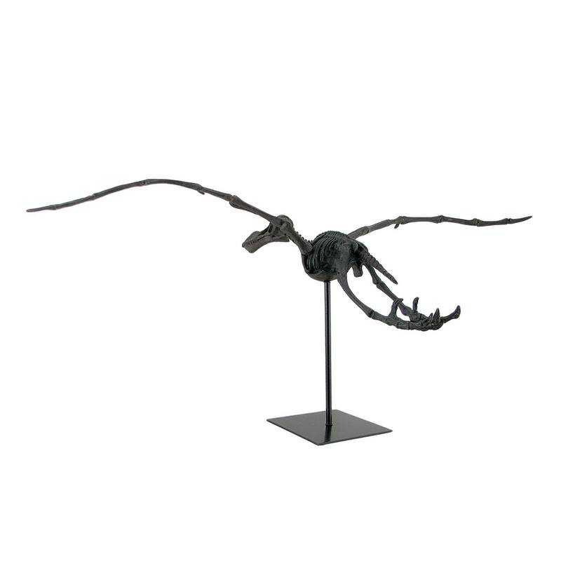 Museum Mounted Pterosaur Flying Dinosaur Fossil Replica Statue - 13.5 X 31 X 20 inches