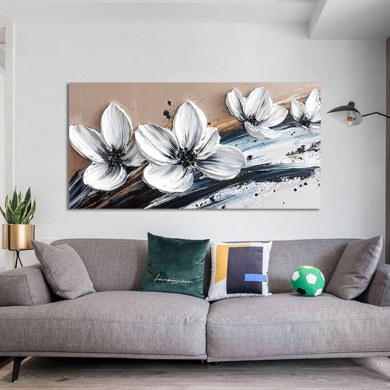 Black and White Wall Art Prints Floral Wall Art Decor Artwork