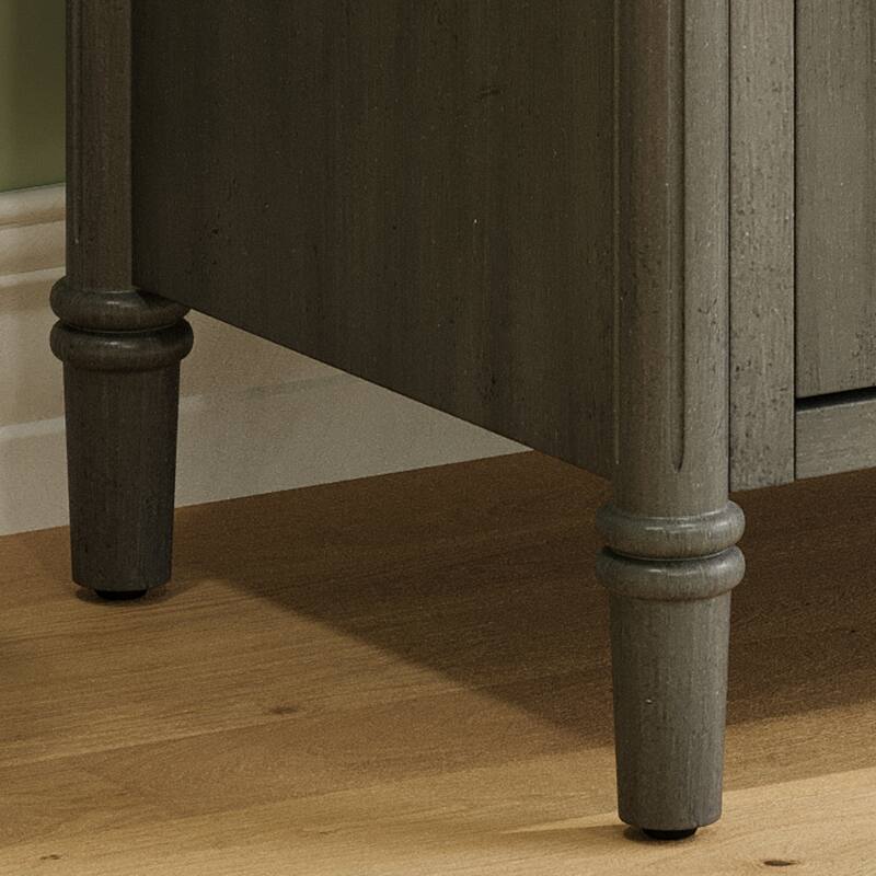 31" Bathroom Vanity with Sink, Rustic Bathroom Cabinet with Soft Close Doors and Adjustable Shelf, Curved Profile Design