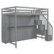 preview thumbnail 16 of 36, Full Size Convertible Murphy Bunk Bed with Hydraulic Lift, Built-In Desk, Storage Staircase