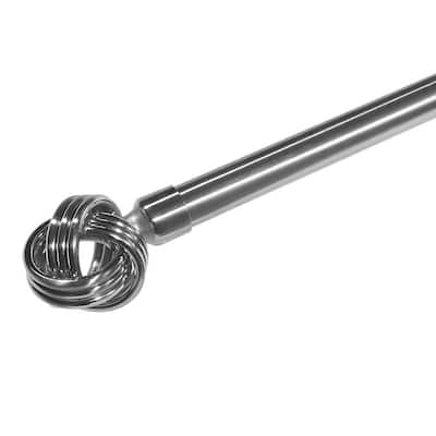 16/19Mm Metal Drape Pole Set (Knot - Nickel) (66-120)