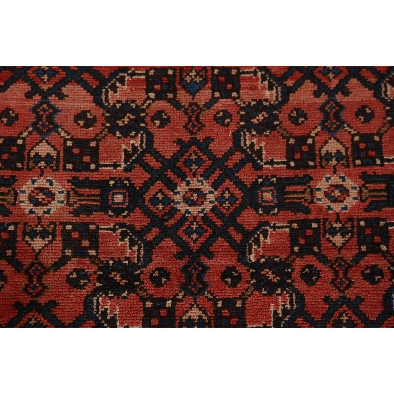 Hand Knotted Oriental 100% Wool Carpet Traditional All-Over Oranges & Rust Hossainabad Runner Rug - 16' 4'' X 3' 6''