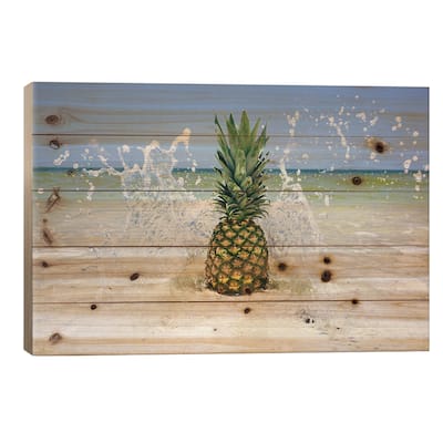 South Florida Pineapple III Print On Wood by Adam Mead - Multi-Color