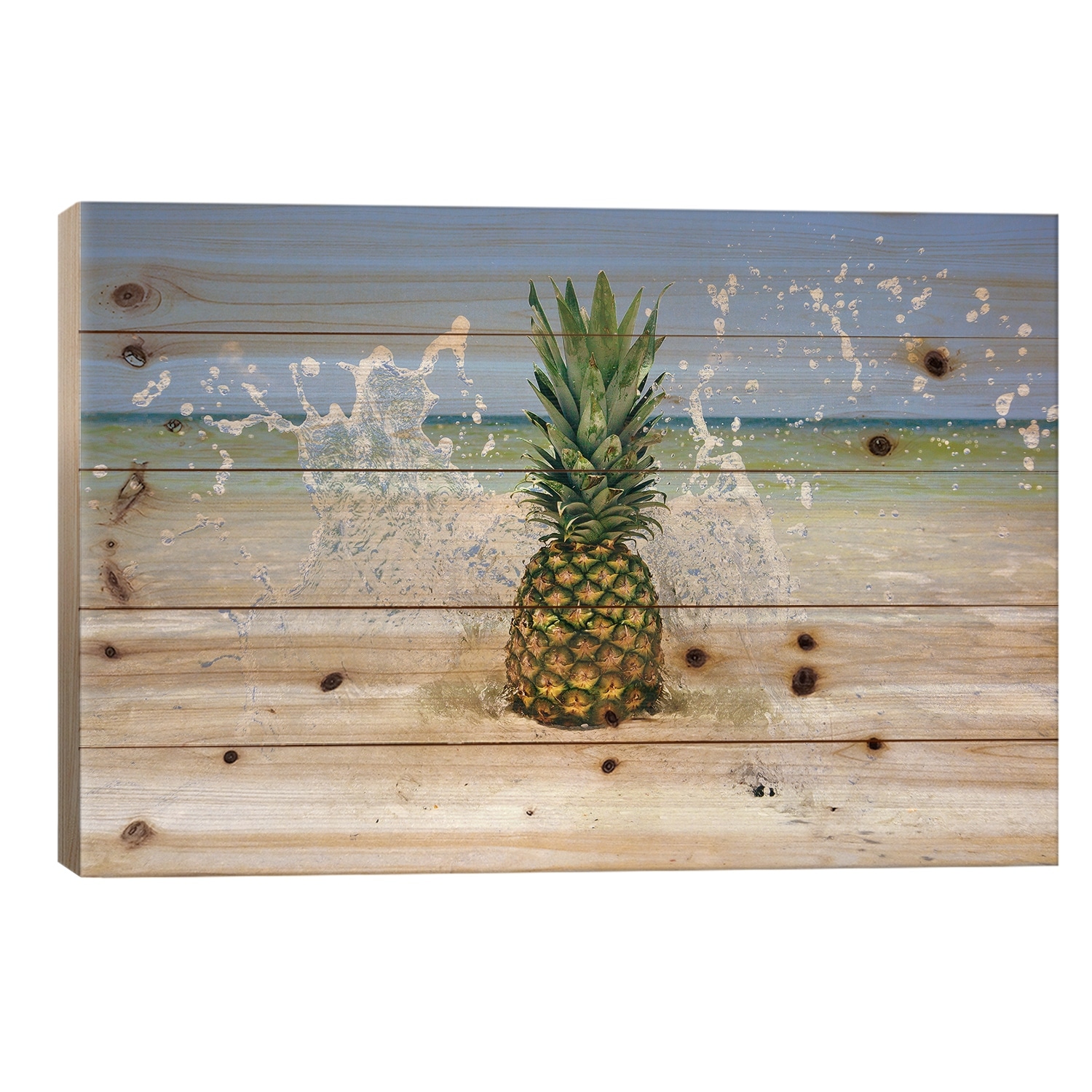 South Florida Pineapple III Print On Wood by Adam Mead - Multi-Color