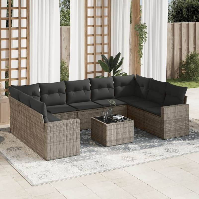 vidaXL Garden Sofa Set Grey - 21.7 x 21.7 x 14.6