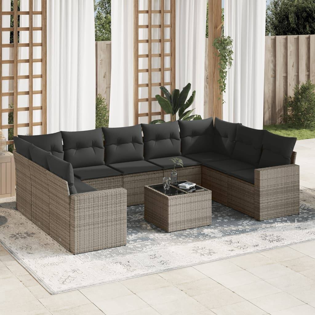 vidaXL Garden Sofa Set Grey - 21.7 x 21.7 x 14.6