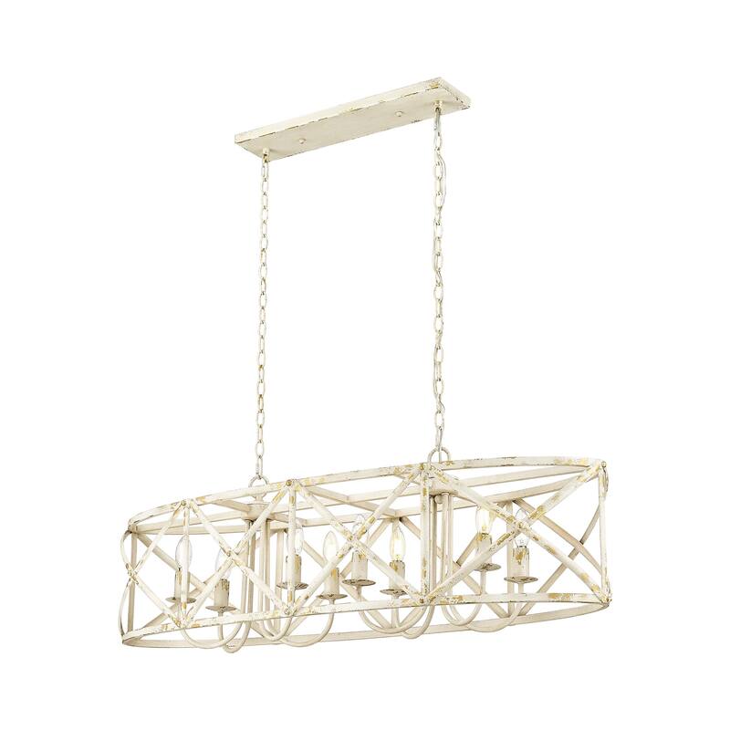 Golden Lighting Alcott 8-light Island Light in Antique Ivory - Gold