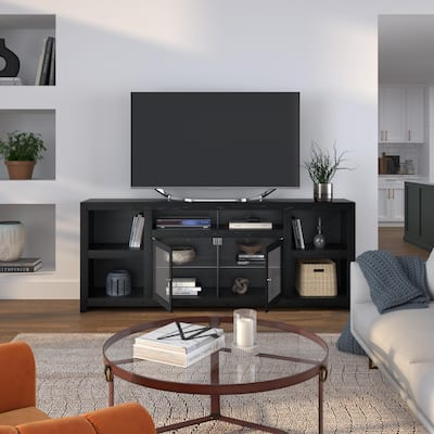 Bridgevine Home Skyline 85 inch TV Console for TVs up to 95 inches, No Assembly Required, Mocha Finish