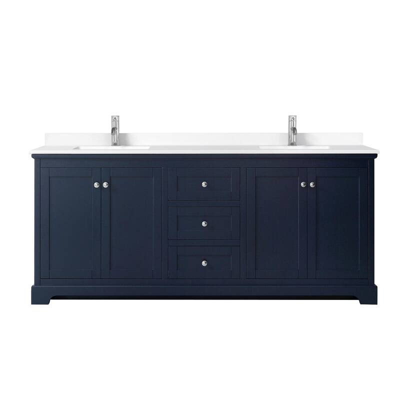 Wyndham Collection Avery 80" Free Standing Double Basin Vanity Set