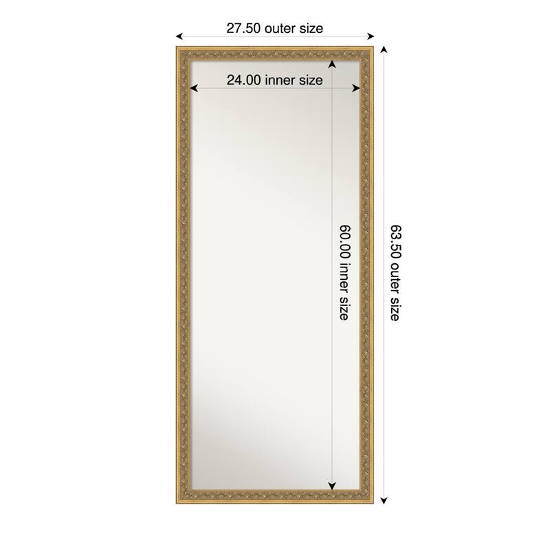 Carter Non-Beveled Framed Full-Length Floor Leaner Mirror - Carter Dark Gold - 28 x 64 in