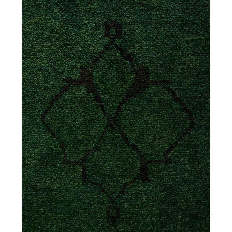 Overdyed One-of-a-Kind Hand-Knotted Area Rug - Green - 6' 2" x 9' 4"
