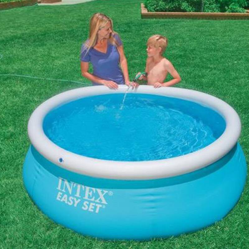 Intex 6ft x 20in Easy Set Inflatable Above Ground Swimming Pool, Blue (2 Pack) - 7