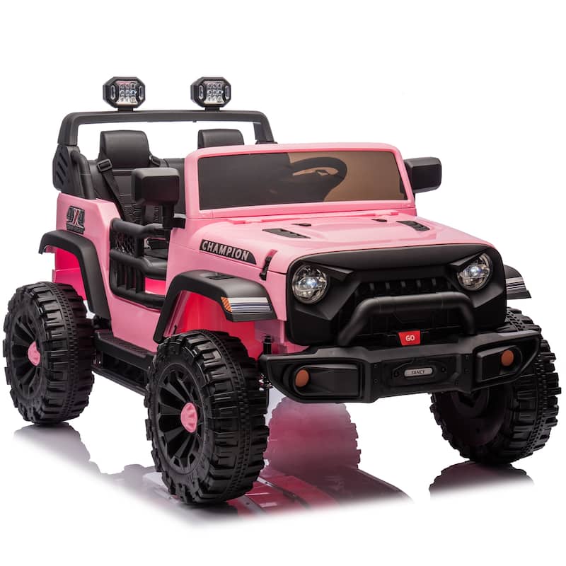 24V Two-Seater Kids Ride On Electric Car W/Parents Control,400w Motor,Provide A Speed Of 1.86-4.35mph For Kids Of 3+