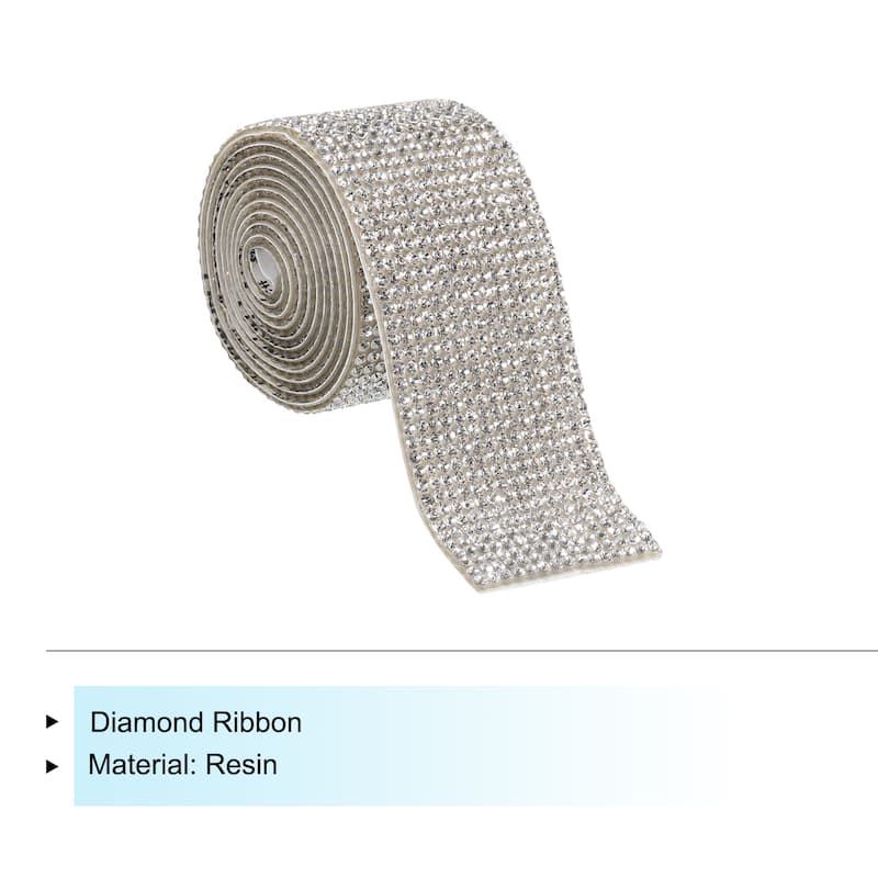1 Yard 32mm Self Adhesive Crystal Ribbon - 1 Yard x 1.26 Inch