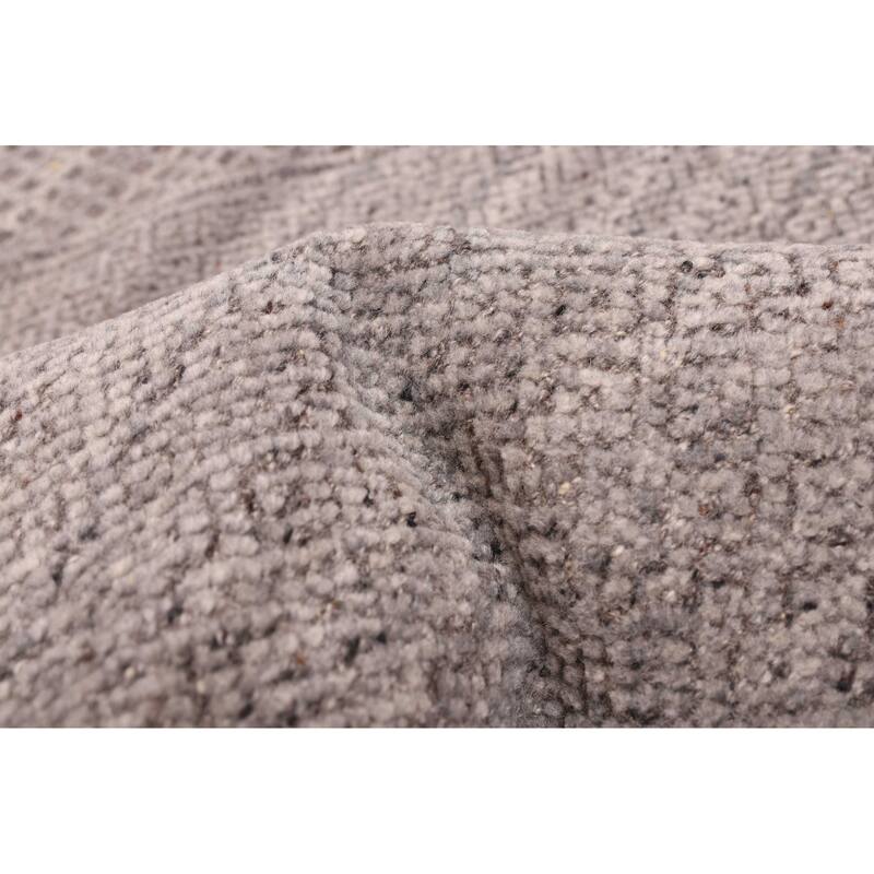 ECARPETGALLERY Hand-knotted Tangier Grey Wool Rug - 8'3 x 10'1