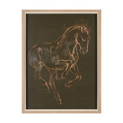 Horse III Olive Framed Art Print