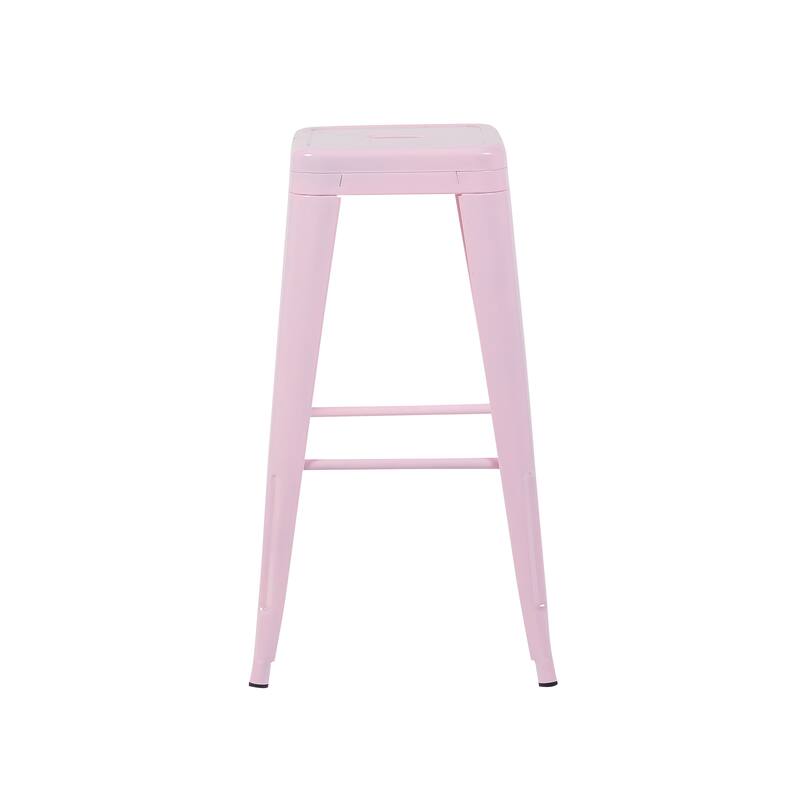 AC Pacific 30 Inch Industrial Stackable Metal BarStools Set of 4