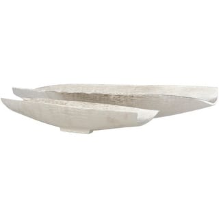 Nikos Modern Aluminum Decorative Bowls (2 Pieces) - 18.5" x 5.5" x 3.25", 26" x 6.5" x 4.25"