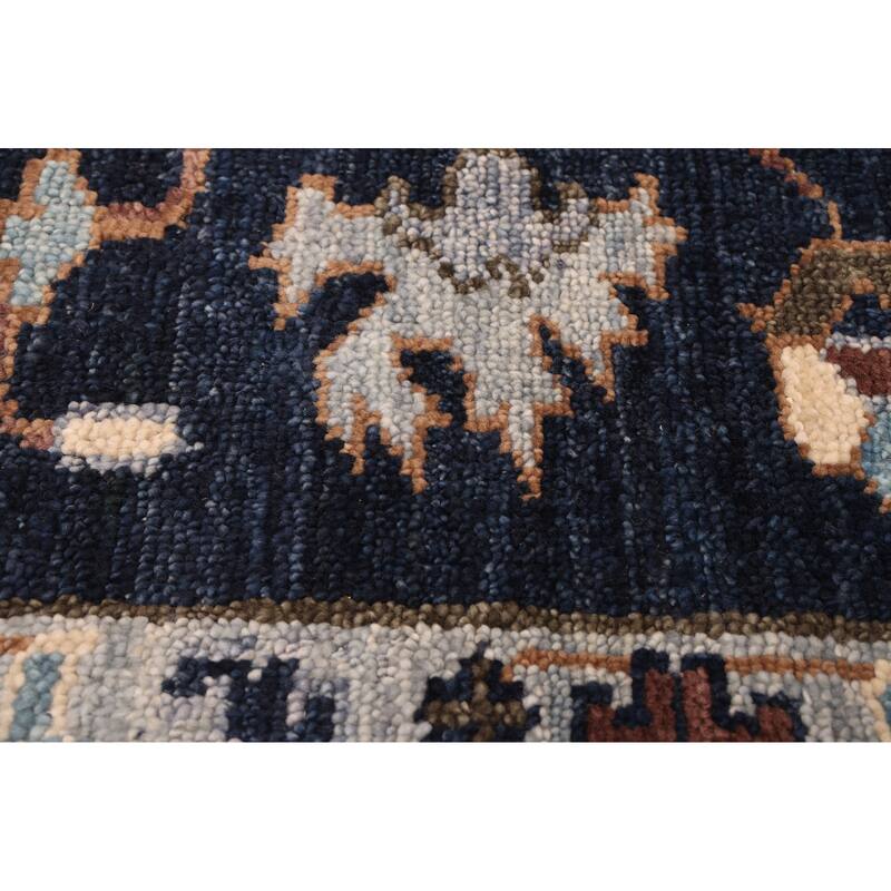 ECARPETGALLERY Hand-knotted Jules Serapi Dark Navy Wool Rug - 9'0 x 11'8