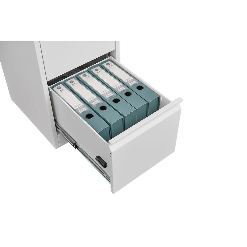 Modern Filing Cabinet Metal File Cabinet File Storage Cabinet with 4 Drawers and lock for Home Office, White