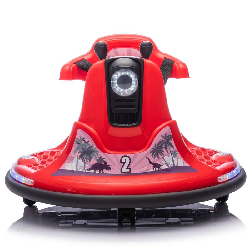 12V Kids Ride On Bumper car W/Parents control,Rotate 360 degrees,Two-handed switch for direction control For kids of 2-5