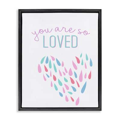 Stupell So Loved Abstract Heart Framed Floater Canvas Wall Art Design By Kim Allen