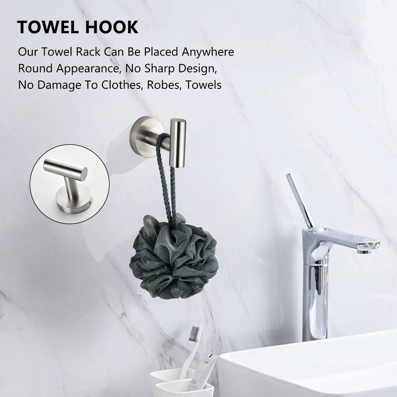 3-Piece Bathroom Hardware Set Bathroom Hardware Accessories Sets SUS304 Stainless Steel Bath Shower Set - N/A