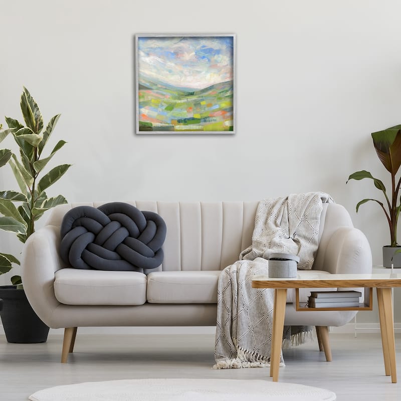 Stupell Jolly Geometric Countryside Scene Framed Giclee Art Design By Ashley Davis