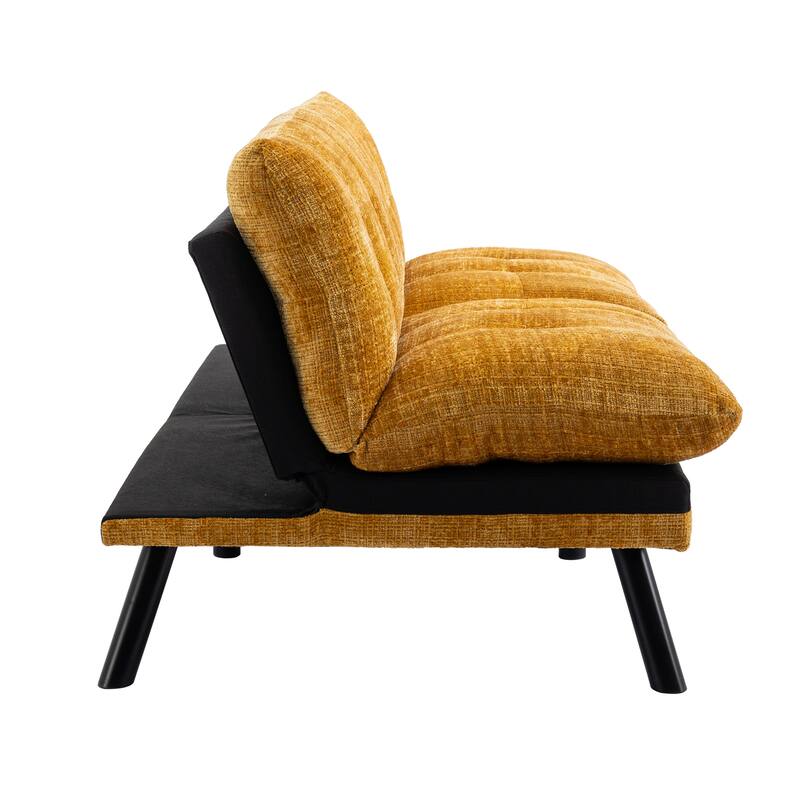 2Seater Convertible Sofa Bed Chenille Loveseat Futon Bed Armless