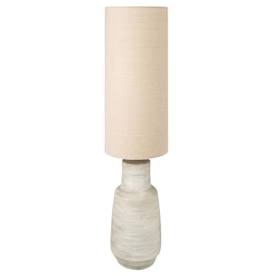 Ceramic Floor Lamp with Linen Shade - 11.0"L x 11.0"W x 44.5"H